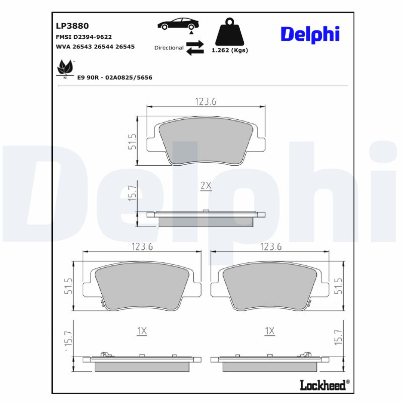 Delphi Diesel Remblokset LP3880