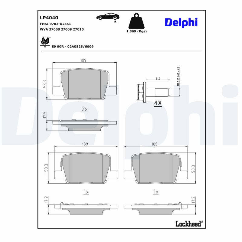 Delphi Diesel Remblokkenset, schijfrem LP4040