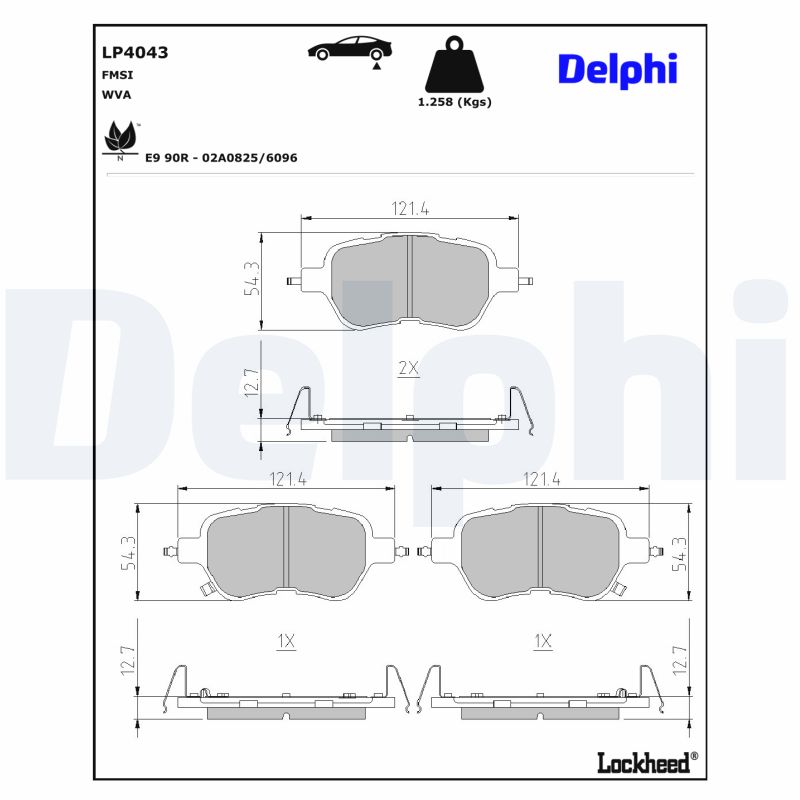 Delphi Diesel Remblokkenset, schijfrem LP4043
