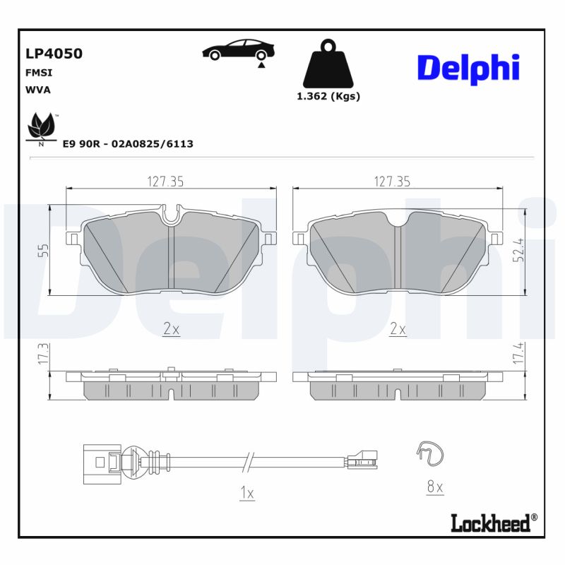 Delphi Diesel Remblokkenset, schijfrem LP4050