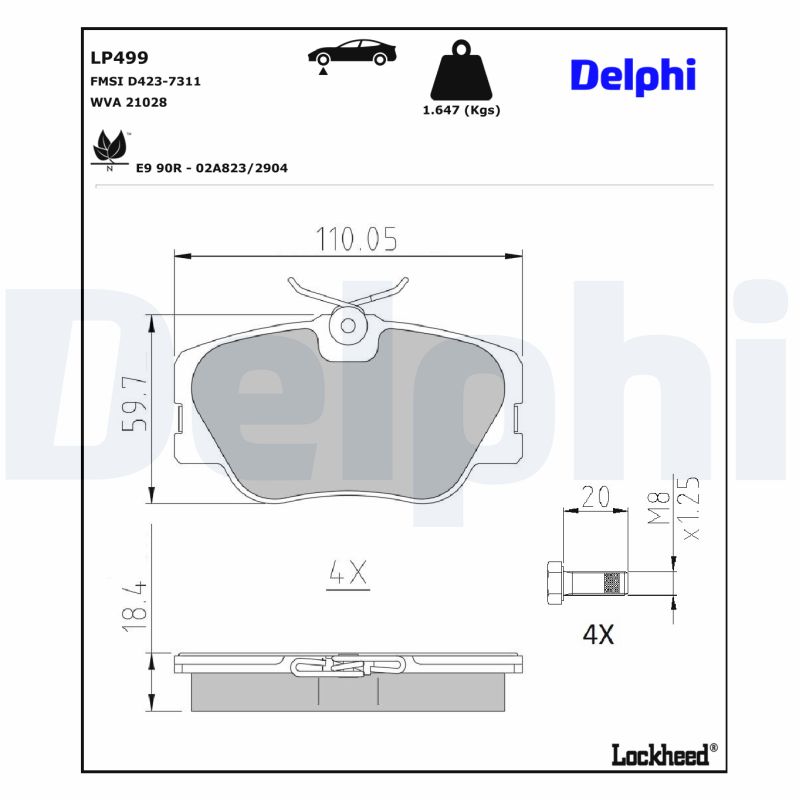 Delphi Diesel Remblokset LP499
