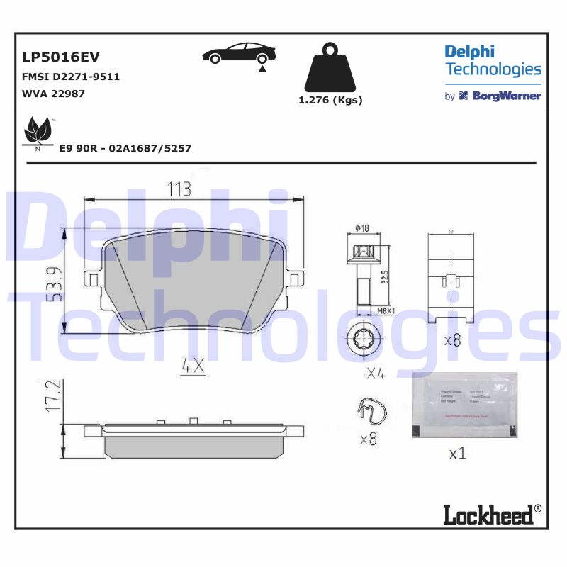 Delphi Diesel Remblokset LP5016EV