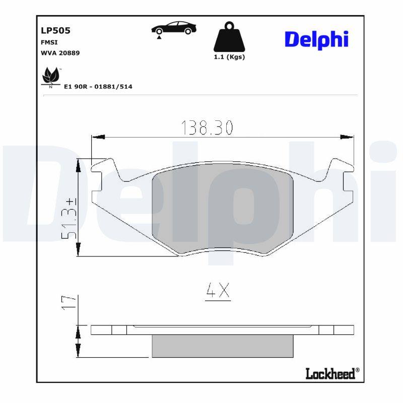 Delphi Diesel Remblokset LP505