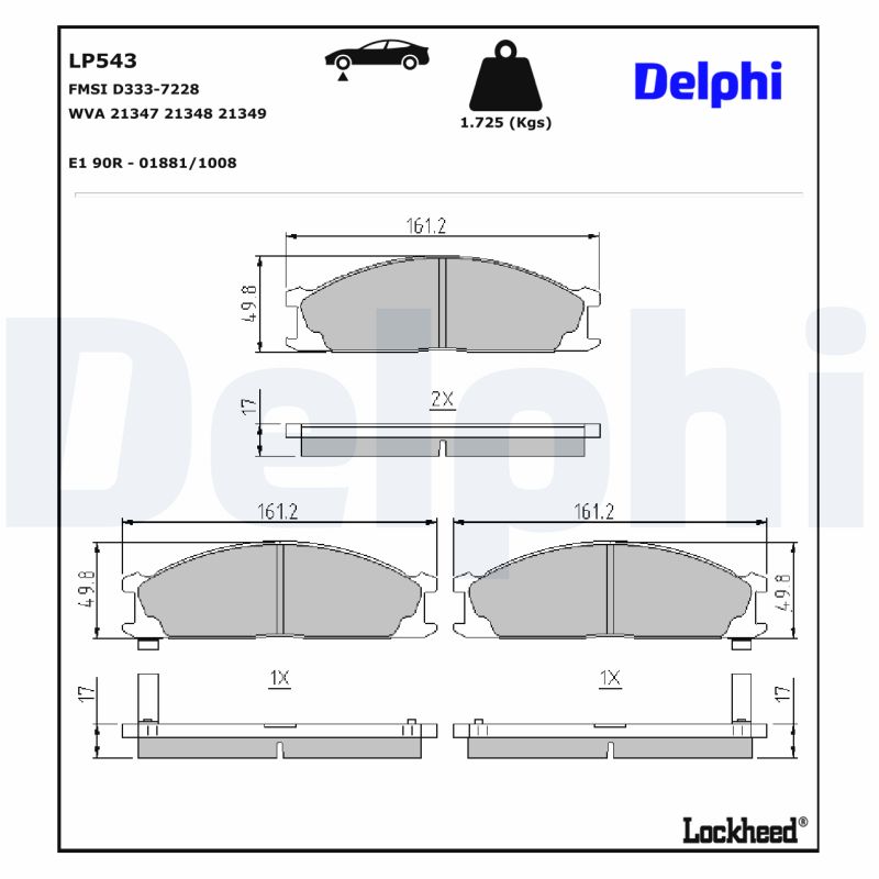 Delphi Diesel Remblokset LP543