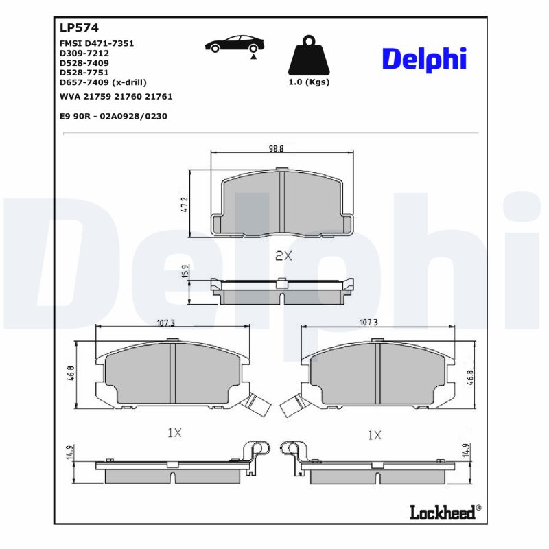 Delphi Diesel Remblokset LP574