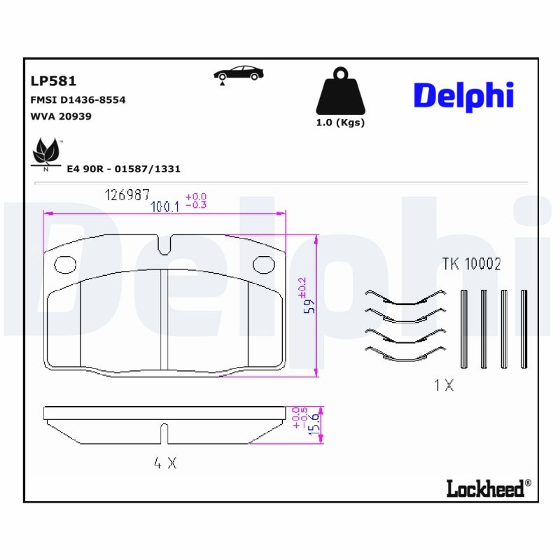 Delphi Diesel Remblokset LP581