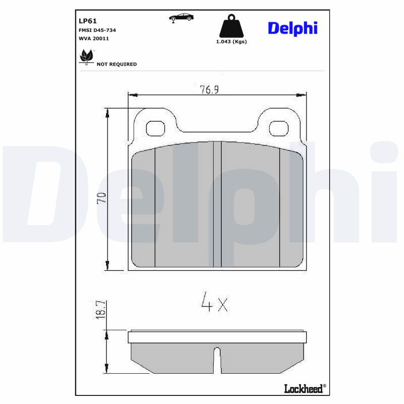 Delphi Diesel Remblokset LP61
