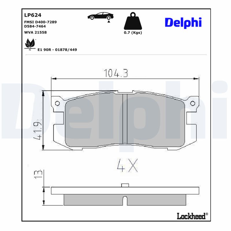 Delphi Diesel Remblokset LP624