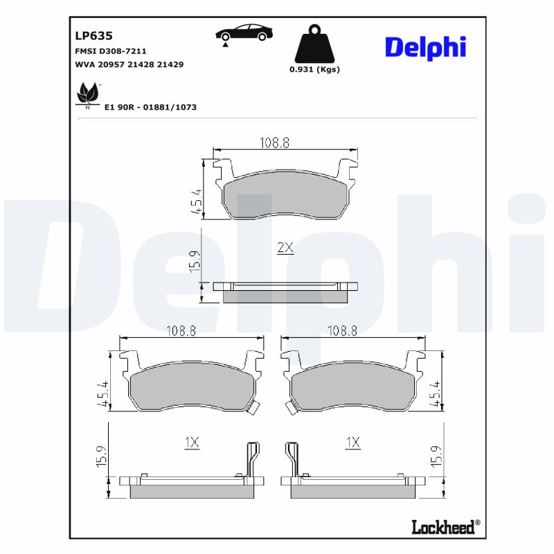 Delphi Diesel Remblokset LP635