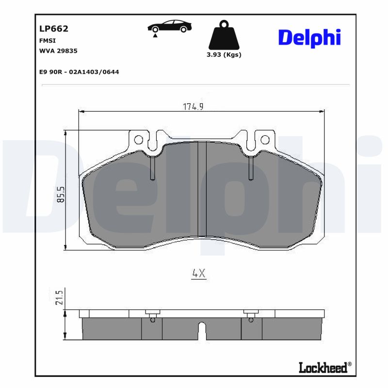 Delphi Diesel Remblokset LP662