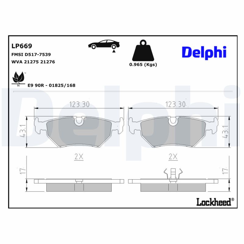 Delphi Diesel Remblokset LP669