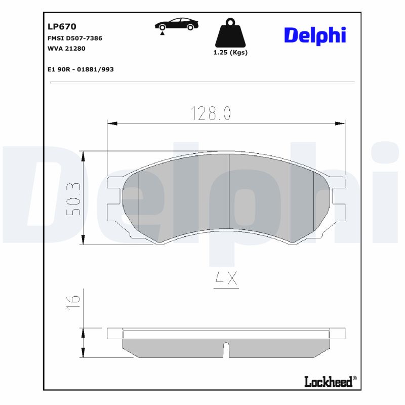 Delphi Diesel Remblokset LP670