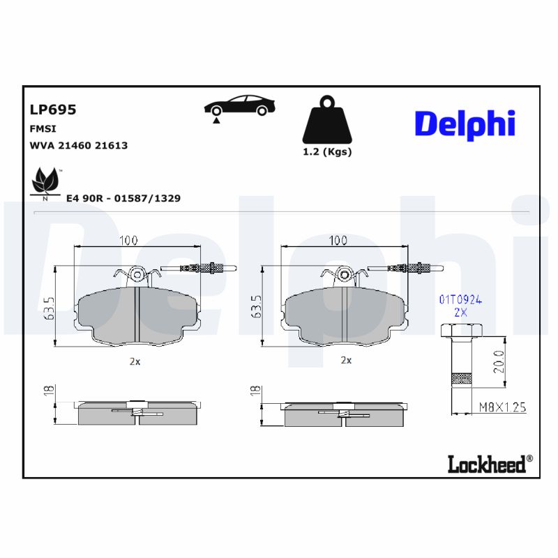 Delphi Diesel Remblokset LP695