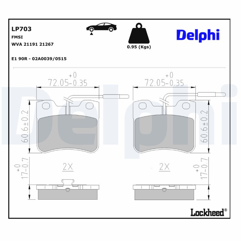 Delphi Diesel Remblokset LP703