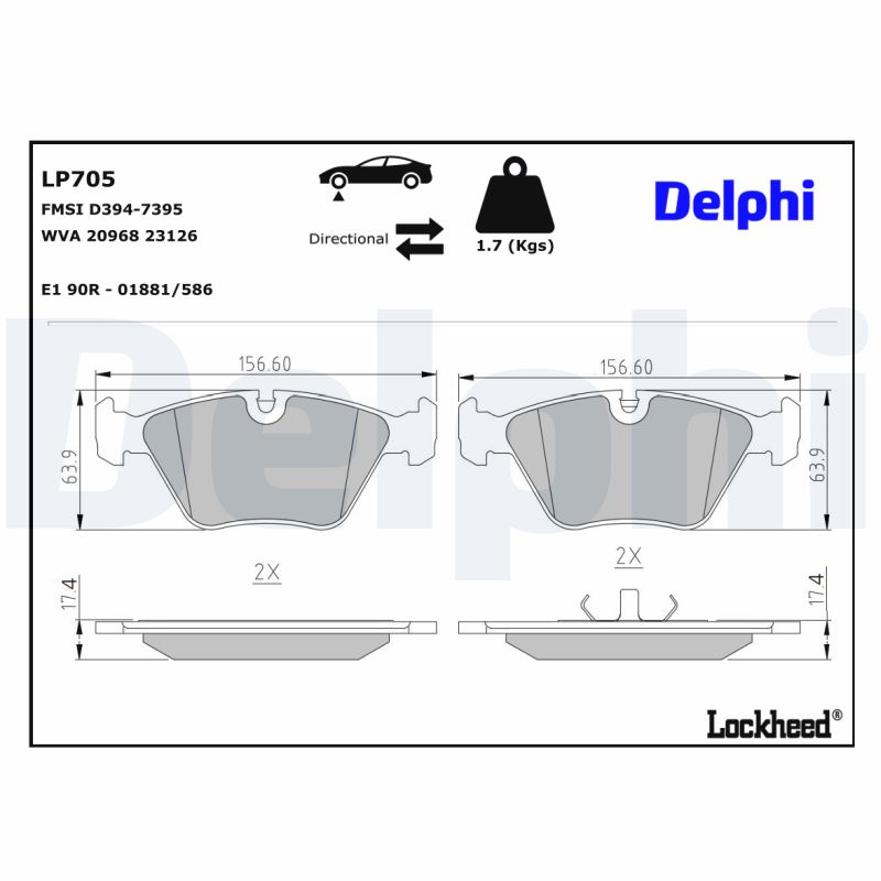 Delphi Diesel Remblokset LP705