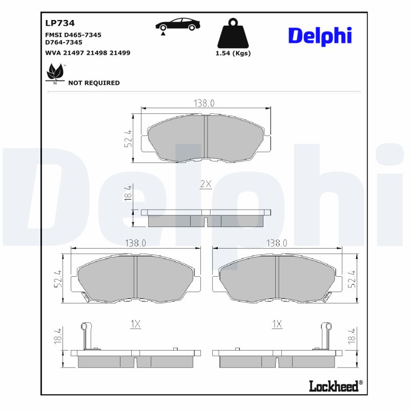 Delphi Diesel Remblokset LP734