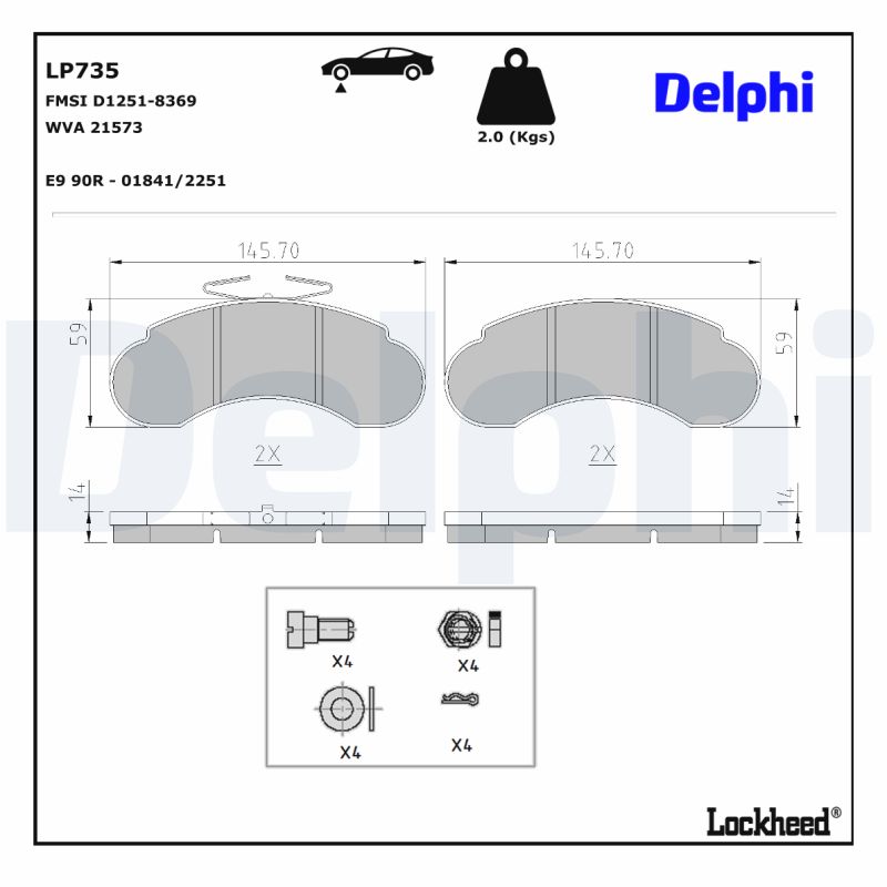 Delphi Diesel Remblokset LP735