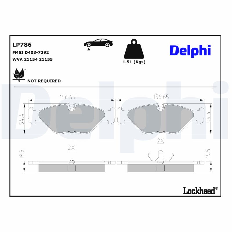 Delphi Diesel Remblokset LP786