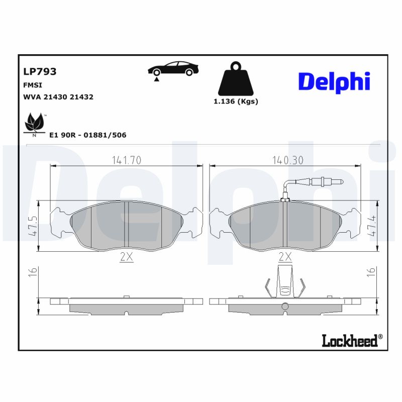 Delphi Diesel Remblokset LP793