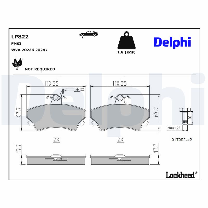 Delphi Diesel Remblokset LP822