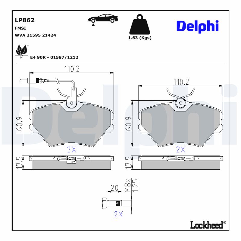 Delphi Diesel Remblokset LP862