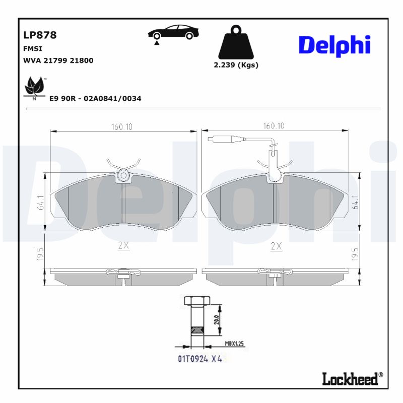Delphi Diesel Remblokset LP878