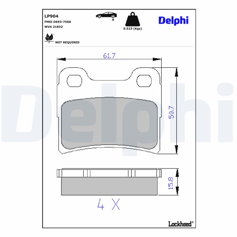 Delphi Diesel Remblokset LP904