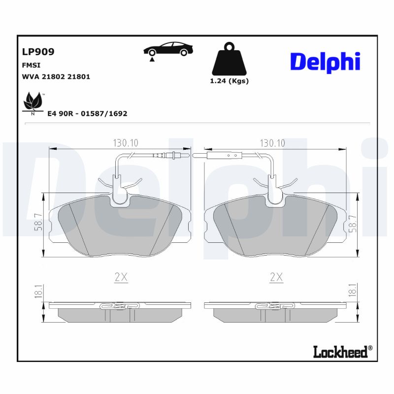 Delphi Diesel Remblokset LP909
