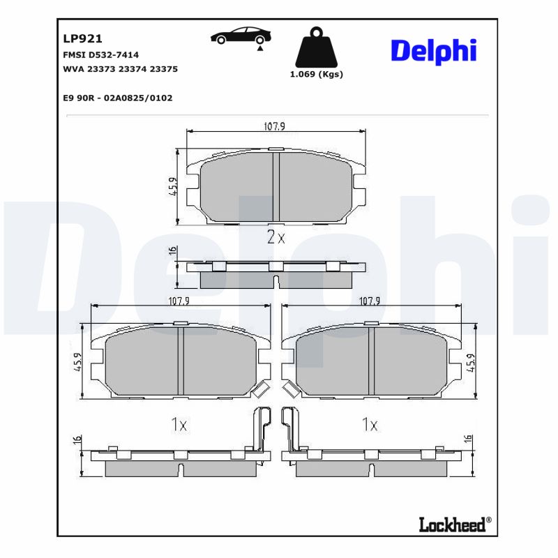 Delphi Diesel Remblokset LP921