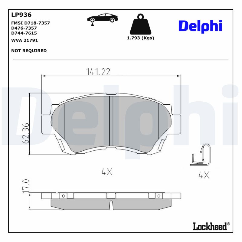 Delphi Diesel Remblokset LP936