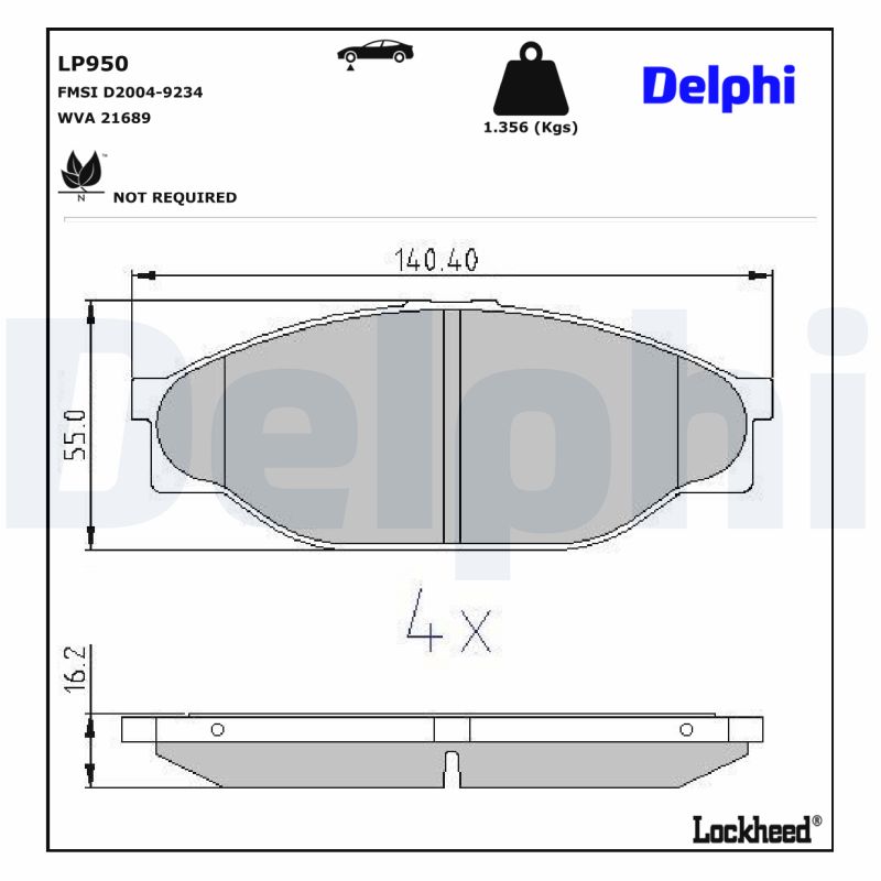 Delphi Diesel Remblokset LP950
