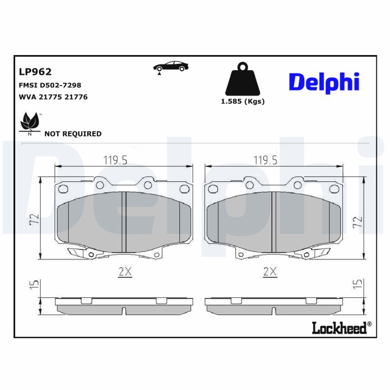 Delphi Diesel Remblokset LP962
