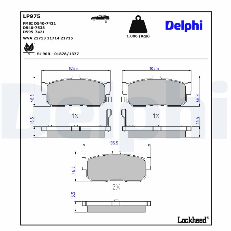 Delphi Diesel Remblokset LP975