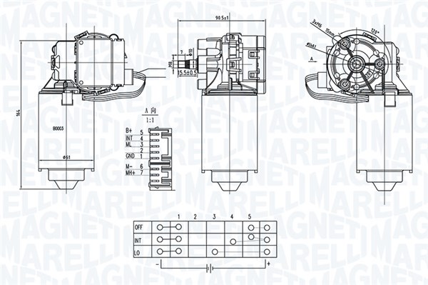 Magneti Marelli Ruitenwissermotor 064373900010