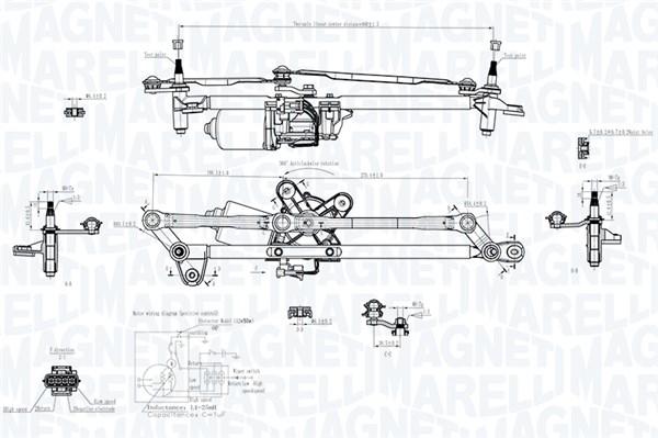 Magneti Marelli Ruitenwisserarm en mechanisme 064351703010