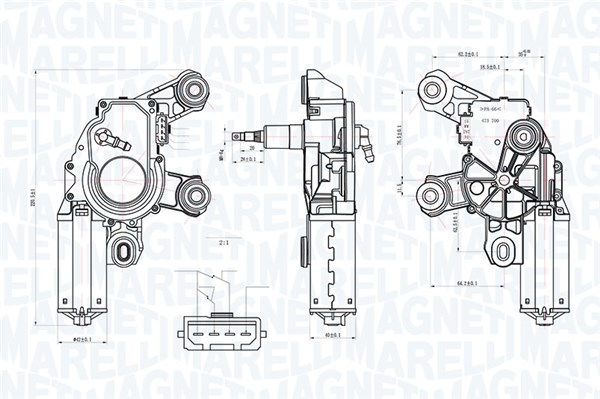 Magneti Marelli Ruitenwissermotor 064074800010