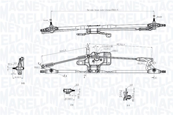 Magneti Marelli Ruitenwisserarm en mechanisme 085570716010