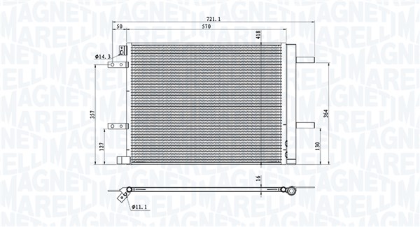 Magneti Marelli Condensor, airconditioning 350203106200