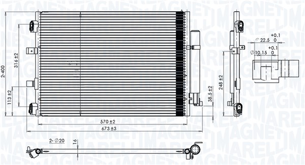 Magneti Marelli Condensor, airconditioning 350203106500
