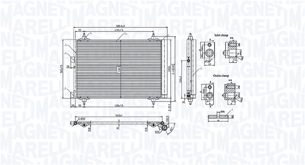 Magneti Marelli Condensor, airconditioning 350203106800