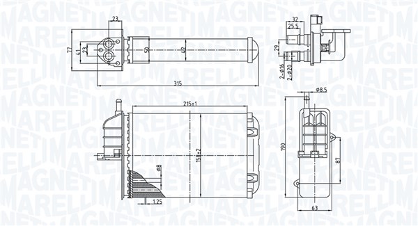 Magneti Marelli Kachelradiateur, interieurverwarming 350218520000
