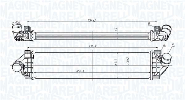 Magneti Marelli Intercooler, inlaatluchtkoeler 351319206200