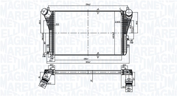 Magneti Marelli Intercooler, inlaatluchtkoeler 351319206210