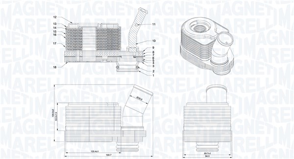 Magneti Marelli Oliekoeler, motorolie 350300006700