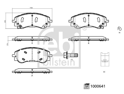 Febi Bilstein Remblokkenset, schijfrem 1000641