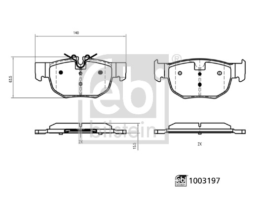 Febi Bilstein Remblokkenset, schijfrem 1003197