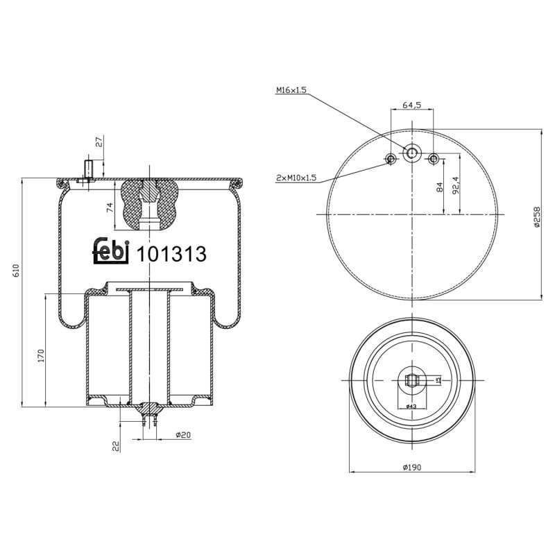 Febi Bilstein Veerbalg 101313