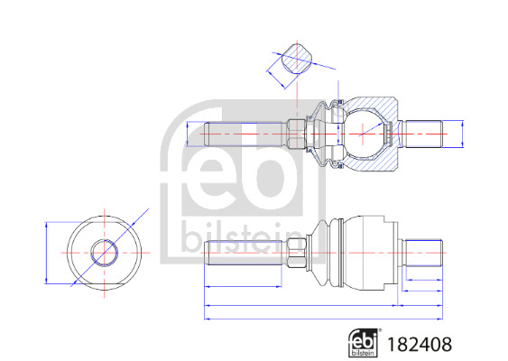 Febi Bilstein Axiaal gewricht / spoorstang 182408