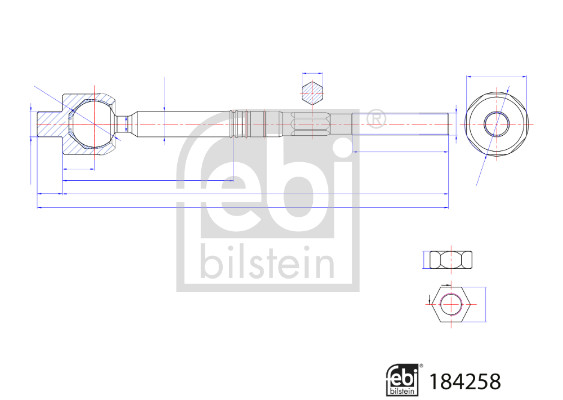 Febi Bilstein Axiaal gewricht / spoorstang 184258