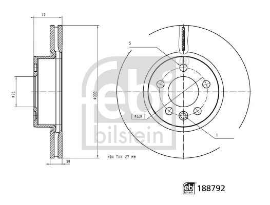 Febi Bilstein Remschijf 188792
